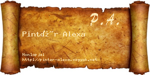 Pintér Alexa névjegykártya